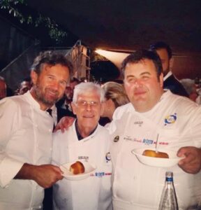 Sabatino Sirica con gli chef Carlo Cracco e Gennarino Esposito
