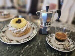 abbinamento zeppola e caffè