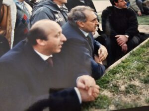 Ferlaino in panchina con Luciano Moggi